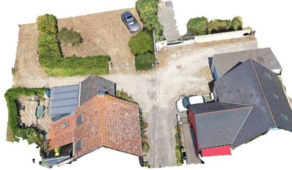 photogrammetrie par drone d'un quartier de la Turballe réalisée par la société PLANDRONE